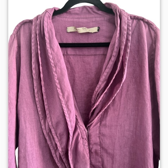 Cynthia Ashby Ruffle Cotton Long Sleeve Top - Picture 3 of 11